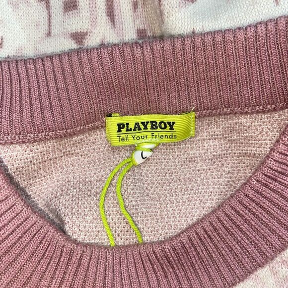 TELL YOUR FRIENDS X Playboy Bunny Stencil Crew Neck Pullover In Mauve - Picture 7 of 7